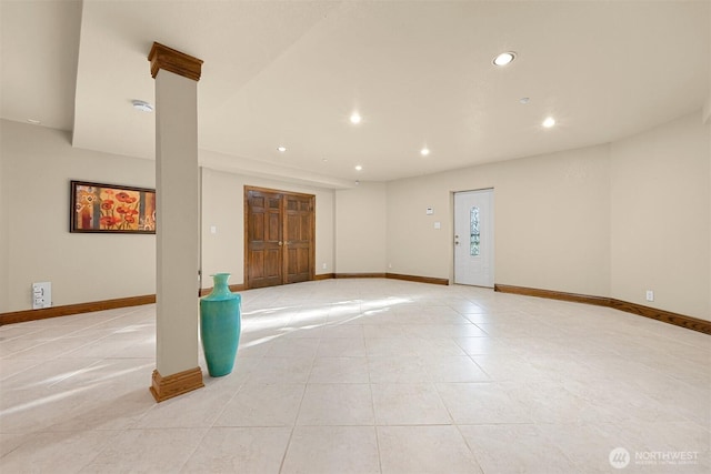 4054 Cabrant Rd, Everson, WA 98247 - unfurnished room featuring recessed lighting, light tile patterned floors, and a smoke detector