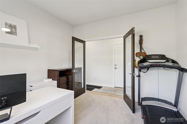 16204 27th Street Ct E, Lake Tapps, WA 98391 - home office featuring carpet floors and french doors