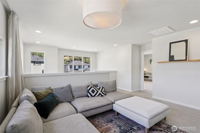 16204 27th Street Ct E, Lake Tapps, WA 98391 - carpeted living room featuring recessed lighting and baseboards