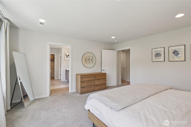 16204 27th Street Ct E, Lake Tapps, WA 98391 - bedroom featuring recessed lighting and light carpet