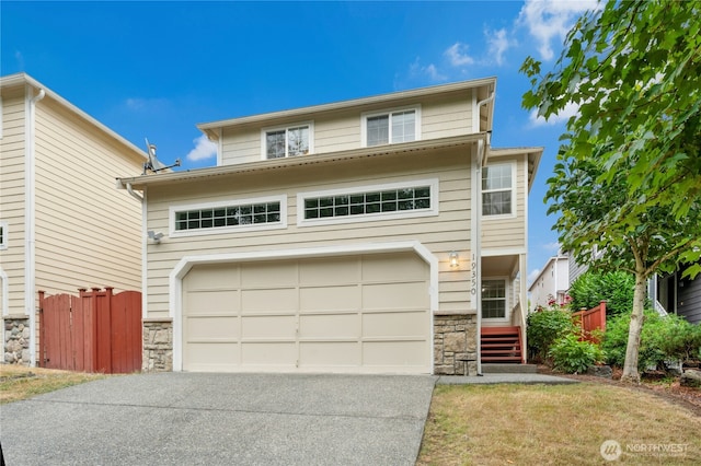 19350 113th Ave SE, Kent, WA 98031 - traditional-style home with stone siding, driveway, and an attached garage