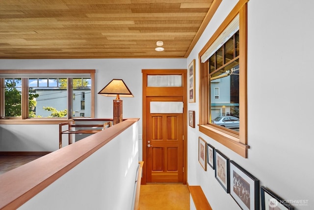 3522 S Leschi Pl, Seattle, WA 98144 - foyer entrance featuring wooden ceiling and baseboards