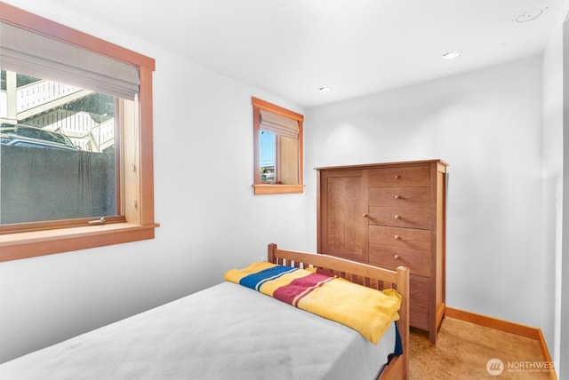 3522 S Leschi Pl, Seattle, WA 98144 - bedroom with light carpet and recessed lighting