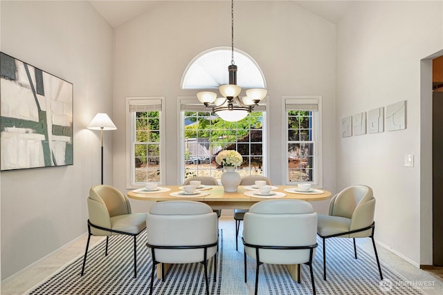 15101 91st Pl NE, Bothell, WA 98011 - dining room with high vaulted ceiling and a chandelier