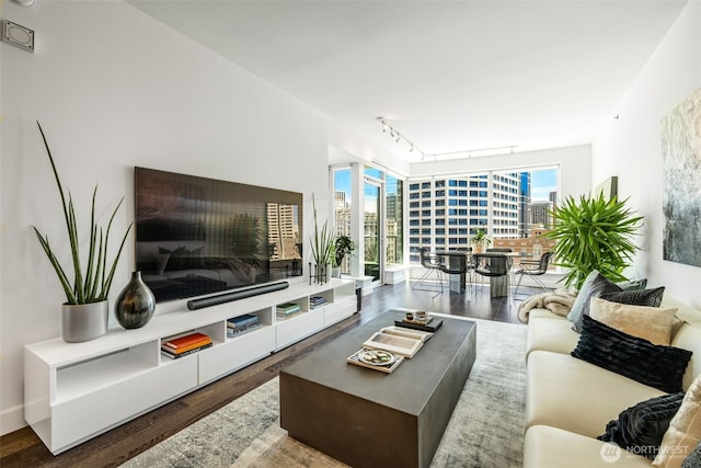1920 4th Ave Unit 1207, Seattle, WA 98101 - living area with wood finished floors