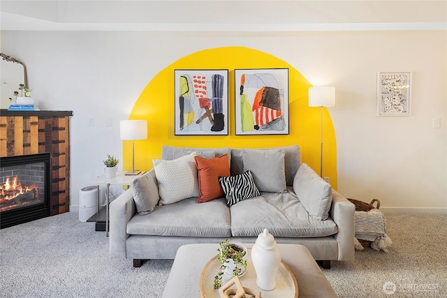 530 4th Ave W Unit 405, Seattle, WA 98119 - living area with carpet and a glass covered fireplace