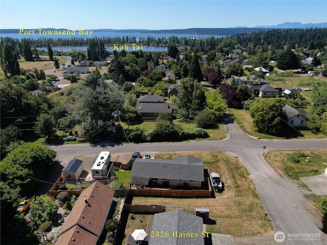 2426 Haines St, Port Townsend, WA 98368 - aerial perspective of suburban area featuring a nearby body of water
