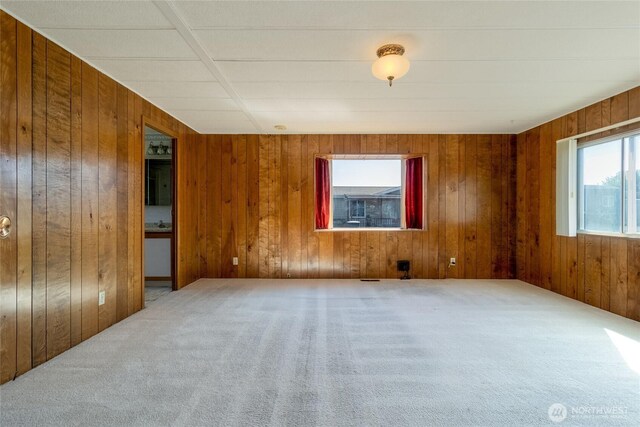 66 Onyx St, Walla Walla, WA 99362 - carpeted empty room featuring wooden walls