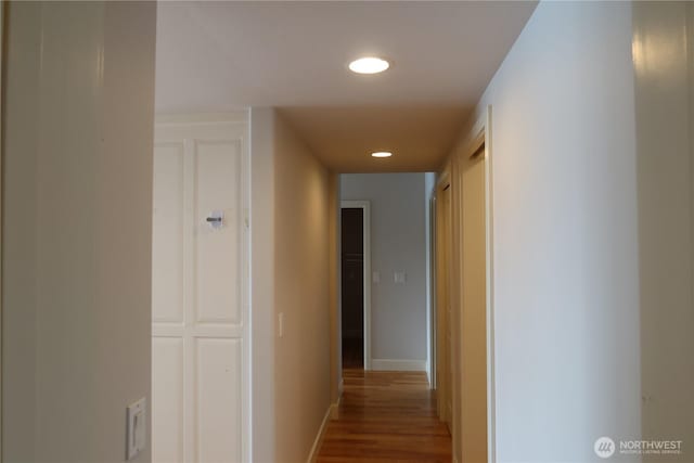 181 N Bay Ln Unit 2, Port Ludlow, WA 98165 - corridor with wood finished floors and recessed lighting