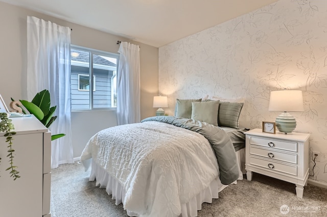32336 135th Pl SE Unit 213, Sultan, WA 98294 - bedroom with wallpapered walls and light colored carpet