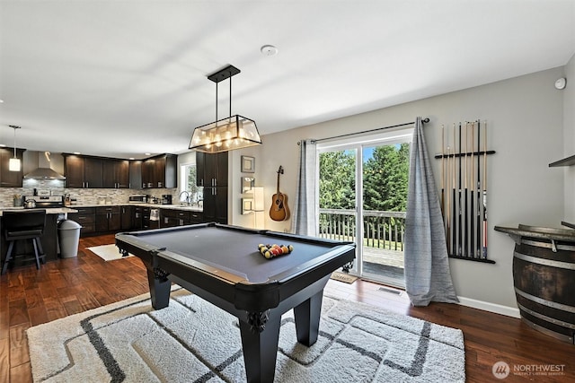7212 188th Ave E, Bonney Lake, WA 98391 - game room with plenty of natural light, dark wood-style floors, and billiards table