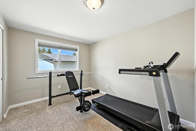7212 188th Ave E, Bonney Lake, WA 98391 - exercise room featuring baseboards and carpet