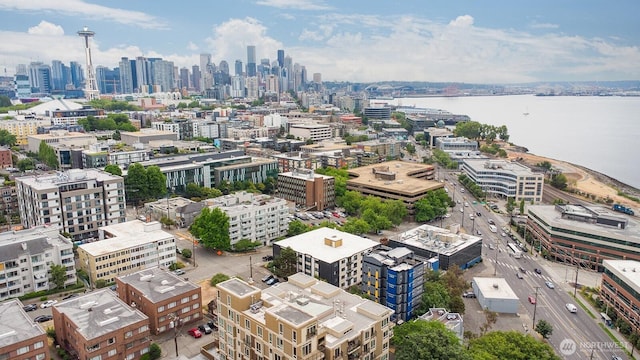 500 5th Ave W Unit 505, Seattle, WA 98119 - drone / aerial view of city skyline and a large body of water