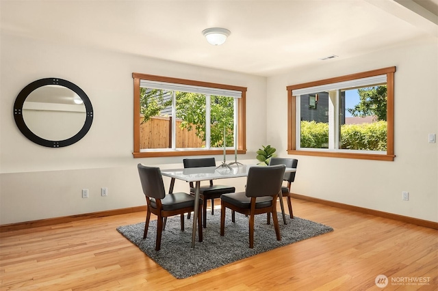11226 NE 67th St, Kirkland, WA 98033 - dining space with light wood-type flooring and baseboards