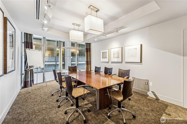 819 Virginia St Unit 2408, Seattle, WA 98101 - carpeted office with track lighting and a raised ceiling