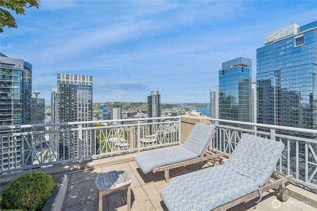 819 Virginia St Unit 2408, Seattle, WA 98101 - wooden terrace with a city view