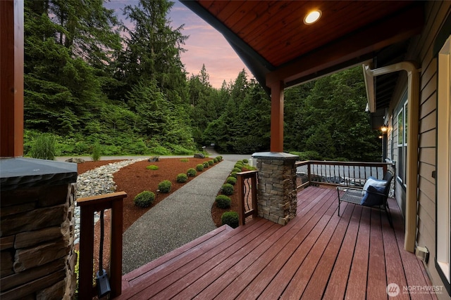 8 Southern Ct, Bellingham, WA 98229 - deck at dusk with a porch