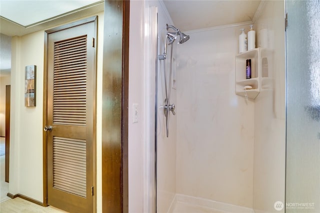 3500 SW 325th St, Federal Way, WA 98023 - full bathroom featuring a shower stall and crown molding