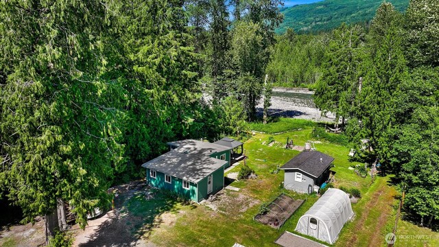6070 Saxon Rd, Acme, WA 98220 - aerial view of property and surrounding area featuring a heavily wooded area