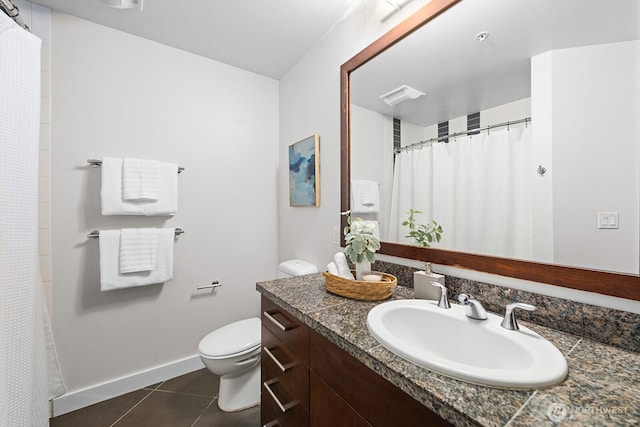 910 Lenora St Unit S403, Seattle, WA 98121 - bathroom featuring vanity, tile patterned floors, and curtained shower