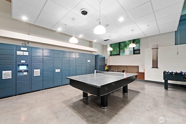 910 Lenora St Unit S403, Seattle, WA 98121 - game room with finished concrete flooring and a drop ceiling