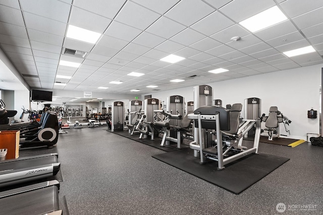 910 Lenora St Unit S403, Seattle, WA 98121 - workout area featuring a paneled ceiling