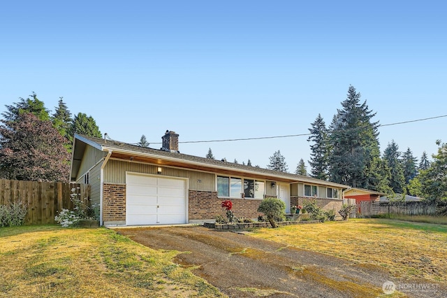 721 S 304th St, Federal Way, WA 98003 - ranch-style house featuring a garage, driveway, a chimney, and brick siding