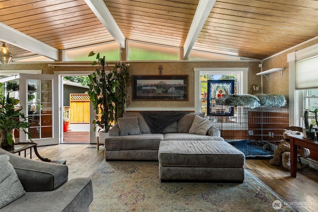 22616 88th Ave W, Edmonds, WA 98026 - living area featuring wood finished floors and wood ceiling
