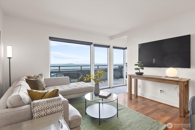 1415 2nd Ave NE Unit 1801, Seattle, WA 98101 - living area with wood finished floors and baseboards