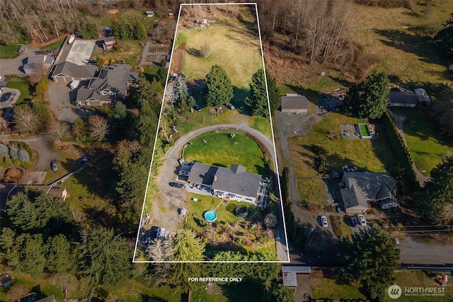 7707 42nd Ave E, Tacoma, WA 98443 - aerial view of residential area featuring property boundaries highlighted
