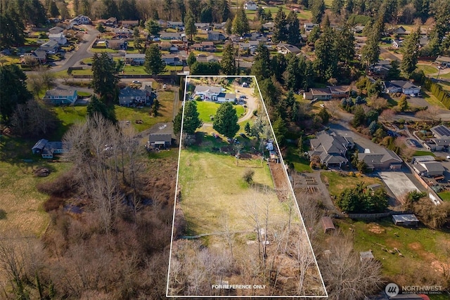 7707 42nd Ave E, Tacoma, WA 98443 - aerial view of residential area featuring property boundaries highlighted