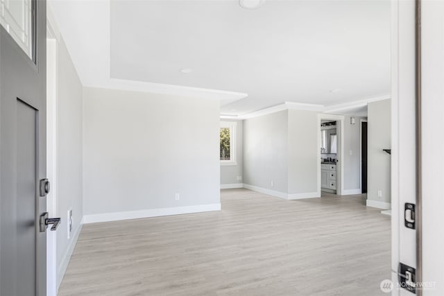 1316 115th St S, Tacoma, WA 98444 - empty room featuring light wood finished floors, ornamental molding, and recessed lighting