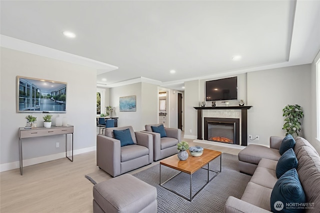 1316 115th St S, Tacoma, WA 98444 - living area featuring recessed lighting, light wood finished floors, and a tiled fireplace