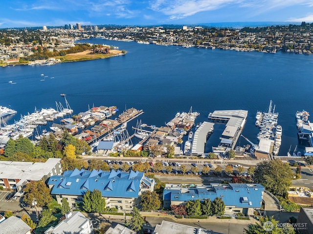 2400 8th Ave N Unit 2, Seattle, WA 98109 - drone / aerial view of a nearby body of water and a marina