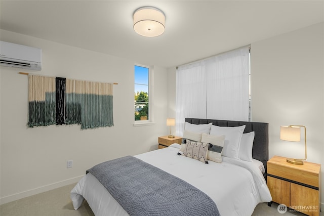 112C 2nd St S, Kirkland, WA 98033 - carpeted bedroom featuring a wall mounted AC and baseboards