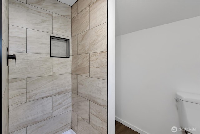 1433 E 32nd St, Tacoma, WA 98404 - full bath with a tile shower and wood finished floors