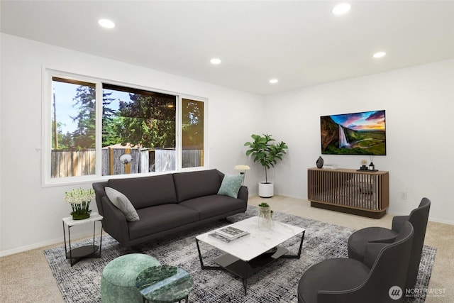 16548 115th Ave SE, Renton, WA 98055 - carpeted living area featuring recessed lighting
