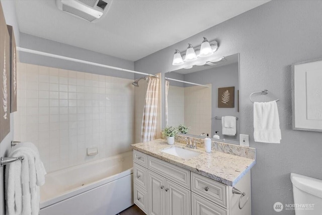 619 8th Ave S, Edmonds, WA 98020 - full bathroom featuring vanity and shower / bath combo with shower curtain