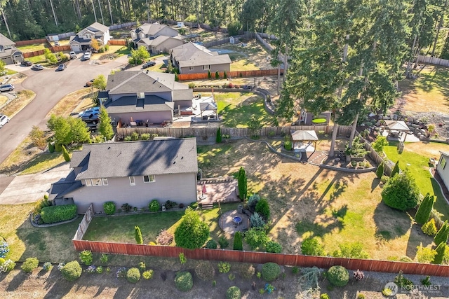 4749 NE Waxwing Ct, Lacey, WA 98516 - aerial view of property and surrounding area with nearby suburban area