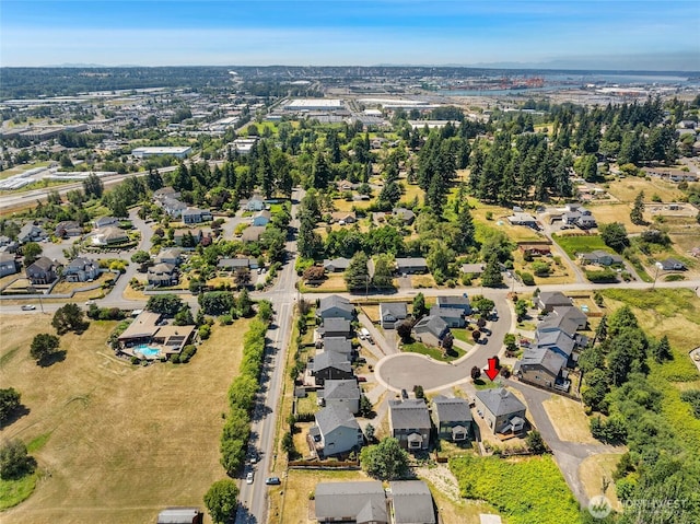 6821 9th St E, Fife, WA 98424 - aerial view of property and surrounding area with nearby suburban area
