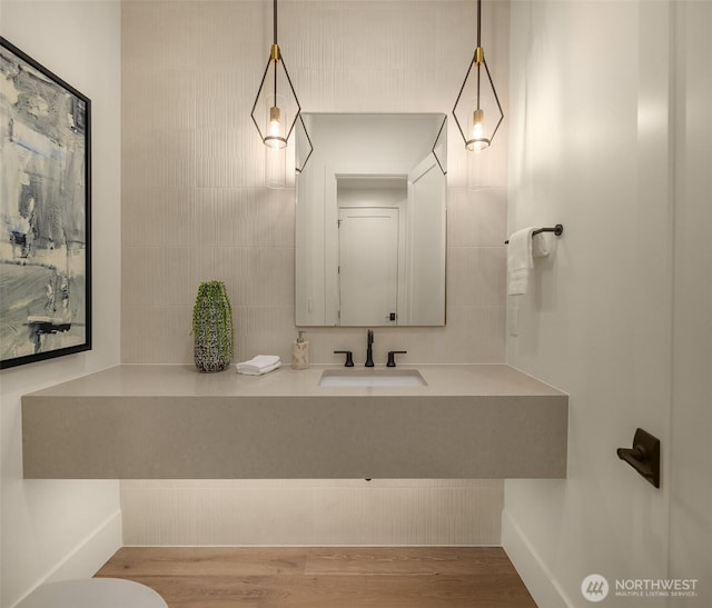 15734 SE 25th St, Bellevue, WA 98008 - bathroom with wood finished floors and vanity