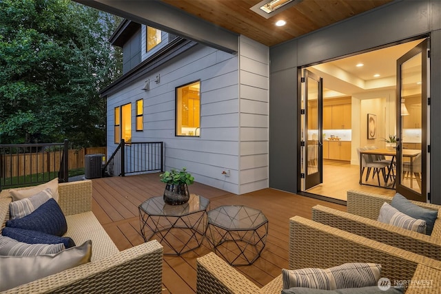 15734 SE 25th St, Bellevue, WA 98008 - wooden terrace featuring an outdoor living space