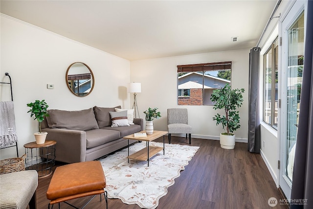 20632 76th Ave W Unit 4, Edmonds, WA 98026 - living area with dark wood finished floors and baseboards