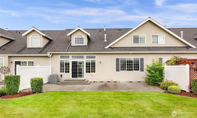 1725 Harrison Pl Unit 104, Lynden, WA 98264 - back of property featuring a patio, entry steps, and roof with shingles