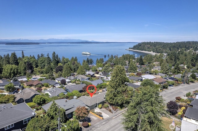 9423 45th Ave SW, Seattle, WA 98136 - aerial view of residential area featuring a water and mountain view