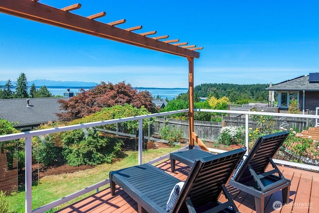 9423 45th Ave SW, Seattle, WA 98136 - balcony featuring a pergola and a water view