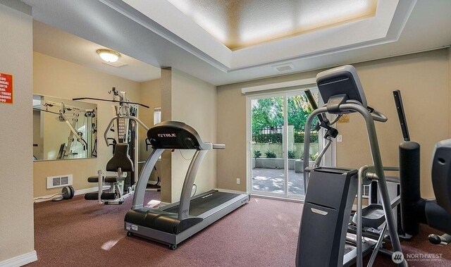 300 10th Ave Unit A310, Seattle, WA 98122 - exercise room with baseboards and a tray ceiling