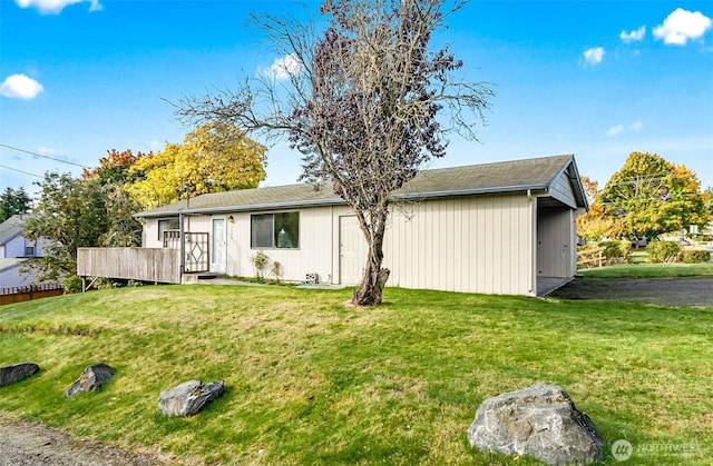 1200 Lenora Ct, Bellingham, WA 98225 - rear view of property with a yard and a wooden deck