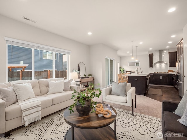 4419 141st Pl SE, Snohomish, WA 98296 - living area with recessed lighting and wood finished floors