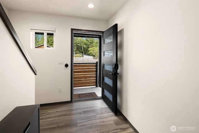 830 Mill Ave, Snohomish, WA 98290 - foyer entrance with wood finished floors and recessed lighting